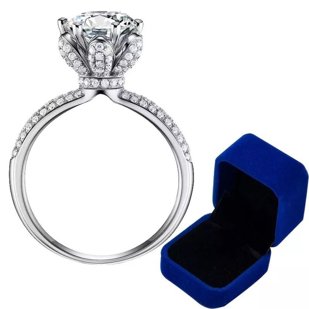 5CT VVS1 Moissanite Diamond plated White Gold Band